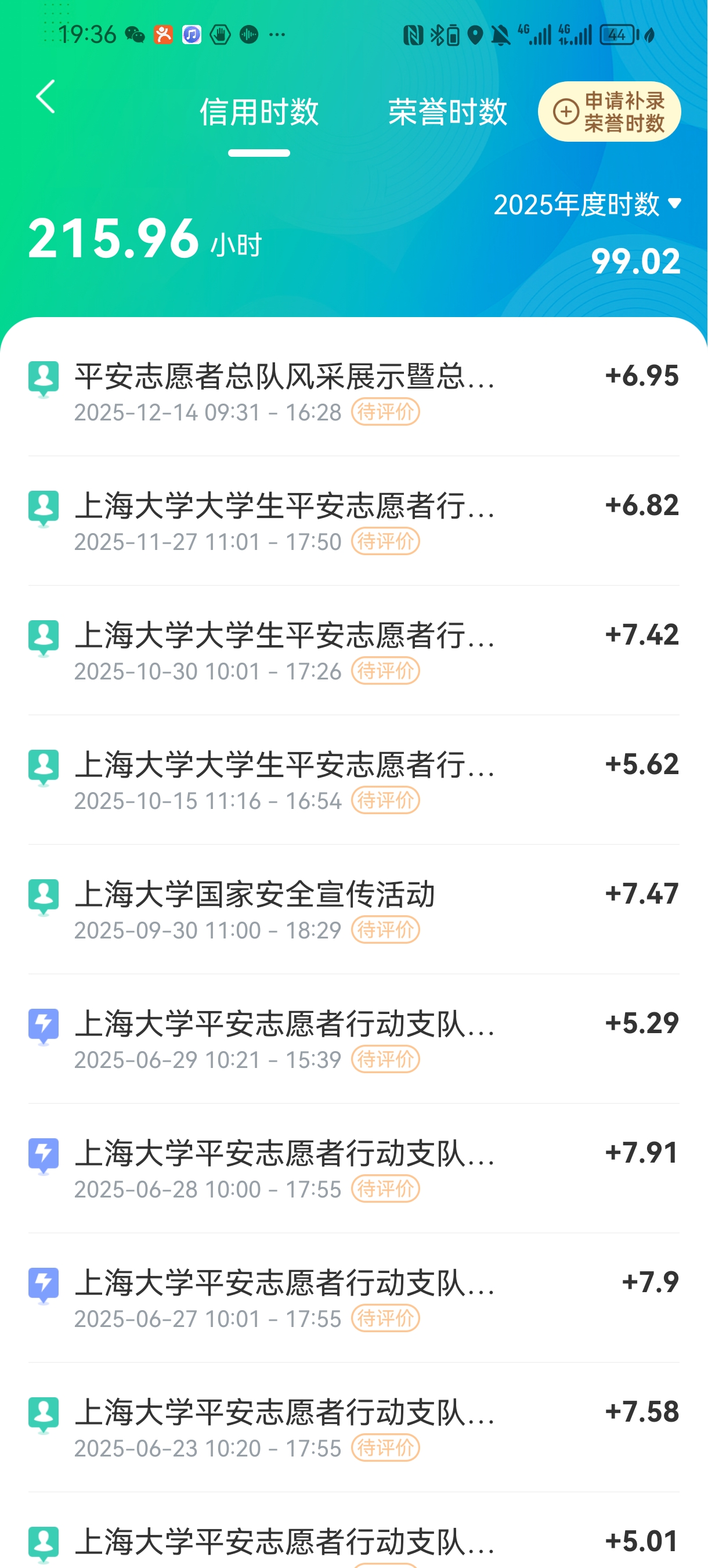2025 年度志愿汇记录